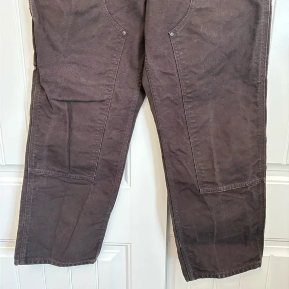 Vintage Carhartt Brown Denim Double Knee jeans 32X30 Work Carpenter pants - Picture 3 of 8